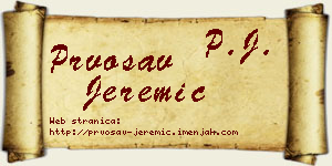 Prvosav Jeremić vizit kartica